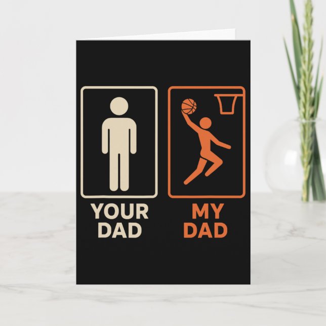 Din Pappa Min Pappa Sketll Dunk Dotter Son Fars Da Kort (Framsida)