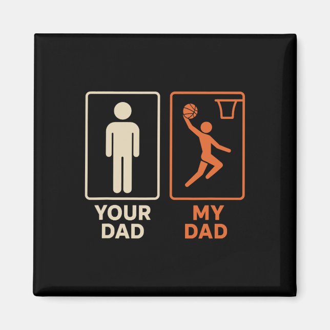 Din Pappa Min Pappa Sketll Dunk Dotter Son Fars Da Magnet (Framsidan)