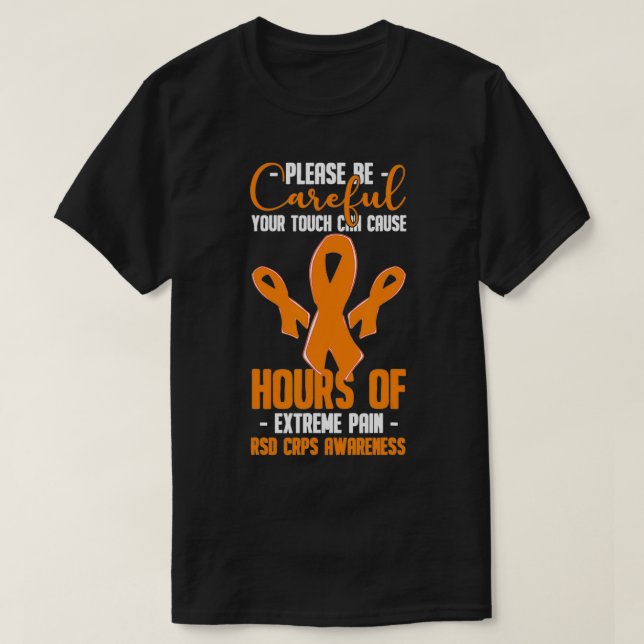 Din pekskärm kan orsaka extrem smärta med CRPS-stö T Shirt (Design framsida)