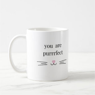 Din perfekta katt pun Mug för kattföräldrar vit Kaffemugg