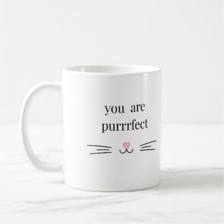 Din perfekta katt pun Mug för kattföräldrar vit Kaffemugg