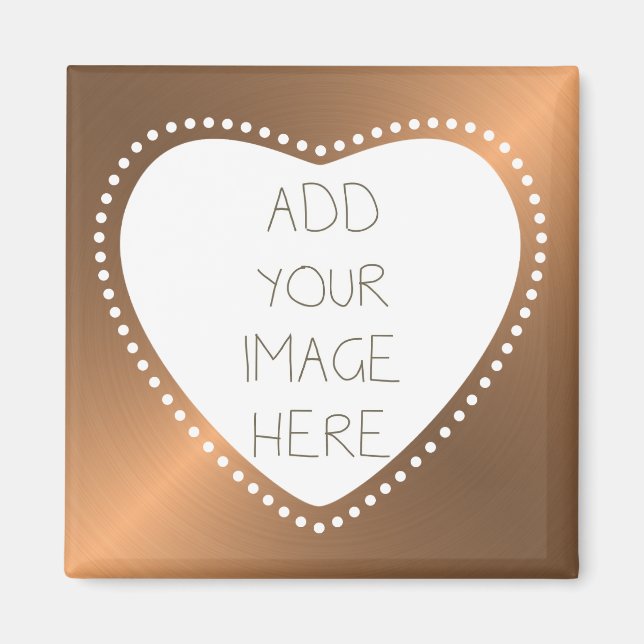 Din Personlig Photo Guld Heart Magnet (Framsidan)