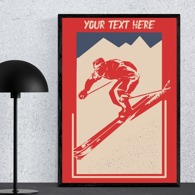 Din Personlig Vintage Mountain Ski-åtgärd Poster (Skapare uppladdad)