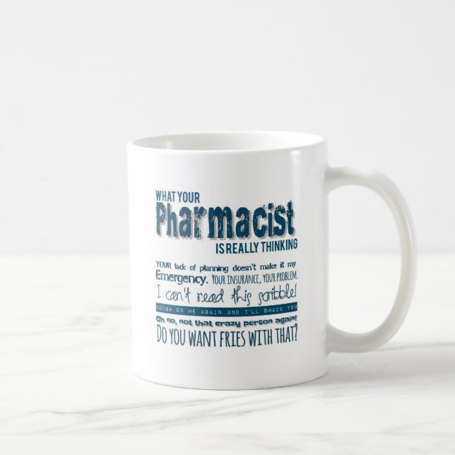 din pharmacist är egentligen tänkande kaffemugg (Höger)