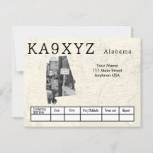 Din Photo Alabama Shaped Cutout Anpassningsbar QSL