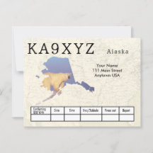Din Photo Alaska Shaped Cutout Anpassningsbar QSL