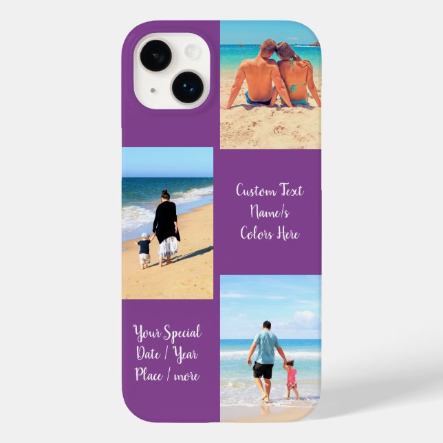 Din Photo Collage iphone case Anpassningsbar Text  (Baksida)
