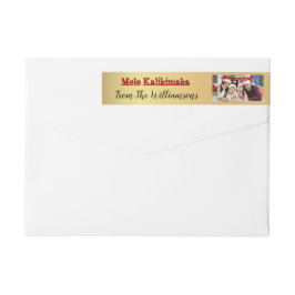 Din Photo Guld Mele Kalikimaka-Returadress Etikettband