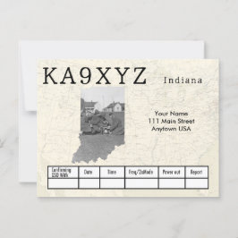 Din Photo Indiana Shaped Cutout Anpassningsbar QSL Vykort