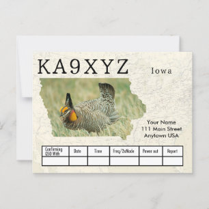 Din Photo Iowa Shaped Cutout Anpassningsbar QSL-vy Vykort