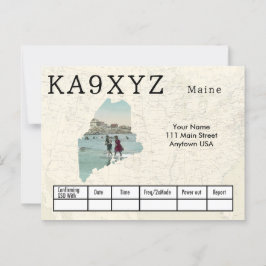 Din Photo Maine Shaped Cutout Anpassningsbar QSL-v Vykort
