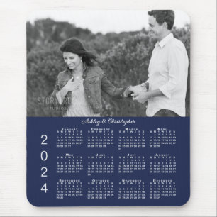 Din Photo Namn Navy Blue 2024-kalender Musmatta