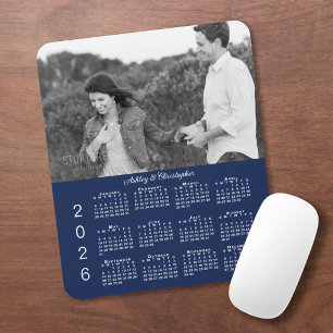 Din Photo Namn Navy Blue 2026-kalender Musmatta