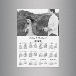 Din Photo Namn Personlig 2026 Calendar Magnet
