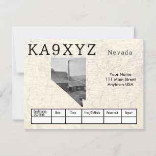 Din Photo Nevada Shaped Cutout Anpassningsbar QSL Vykort