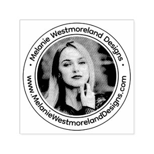 Din Photo Porträtt #1 Round Namn webbplats Självfärgande Stämpel