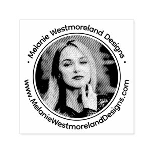 Din Photo Porträtt #1NF Round Namn webbplats Självfärgande Stämpel