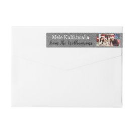 Din Photo Silver Mele Kalikimaka-Returadress Etikettband