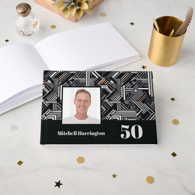 DIN Photo & Text Industrial Mönster Gästböcker (Framsida öppen)