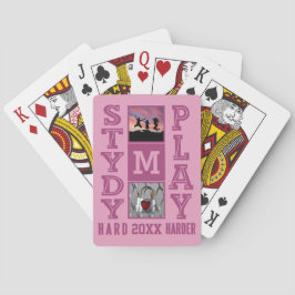 DIN PHOTOS- & MONOGRAM-spelkort för studenter Spelkort