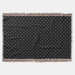 Din polka dots som färg på svart klickar, filt