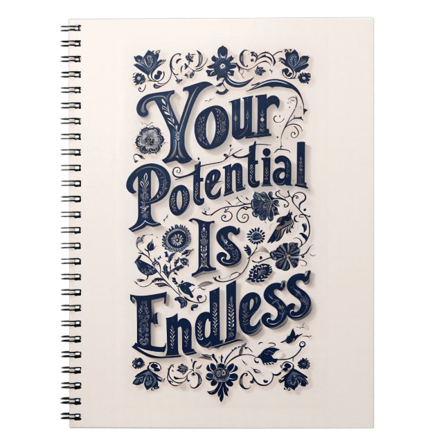 Din potential är en oändlig bakgrund i Beige Anteckningsbok (Framsidan)