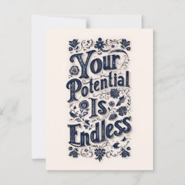 Din potential är en oändlig bakgrund i Beige Vykort