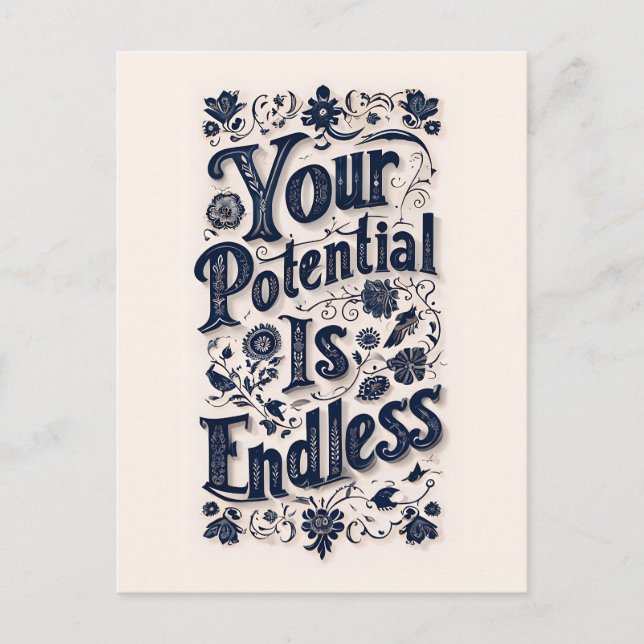 Din potential är en oändlig bakgrund i Beige Vykort (Framsida)