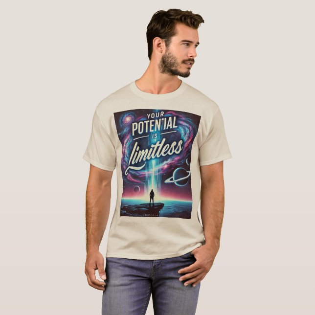 Din potential är gränslös - Galaxy-Inspired Moti T Shirt (Hel framsida)