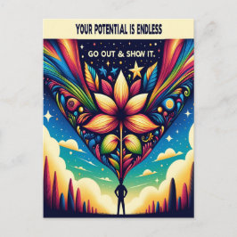 Din potential är oändlig att gå ut och visa den vykort