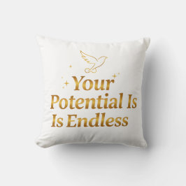 Din Potential är Oändlig Dove Guld Motivation Kudde
