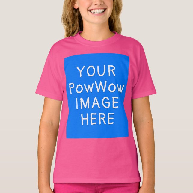 Din PowWow-bild här, Anpassningsbar Native America T Shirt (Framsida)