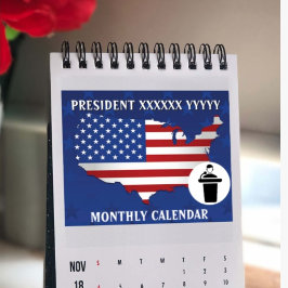 Din President Namn Med Foto 2025 Månadsvis Kalender