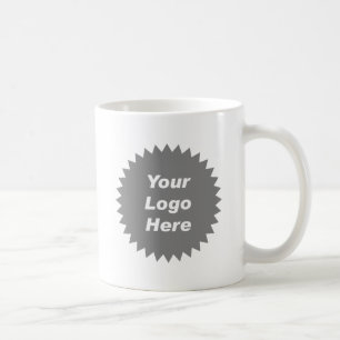 Din promo för affärslogotyp här kaffemugg