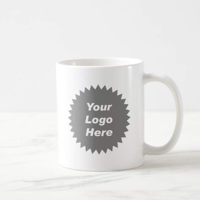 Din promo för affärslogotyp här kaffemugg (Höger)