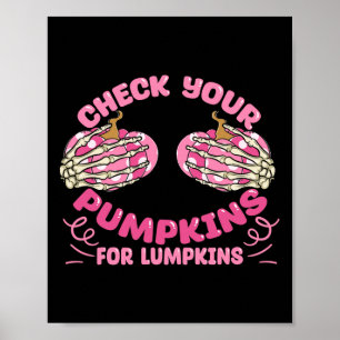 Din Pumpkins Breast Cancer Awareness Halloween Poster