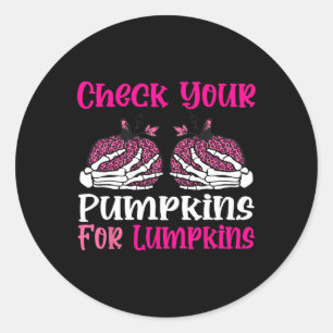 Din Pumpkins Breast Cancer Awareness Halloween Wo Runt Klistermärke