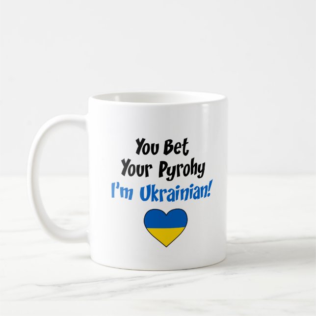Din pyrohy jag är ukrainsk kaffemugg (Vänster)