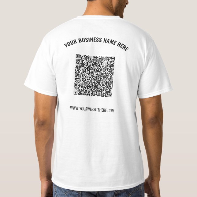 Din QR-Anpassningsbar Text - affärs-T-Shirt-mall T Shirt (Baksida)