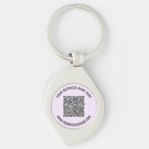 Din QR-Anpassningsbar Text Business Gift Keychain Swirl Silverfärgad Nyckelring