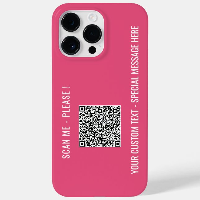 Din QR-Anpassningsbar Text iphone case Välj Färg (Baksida)