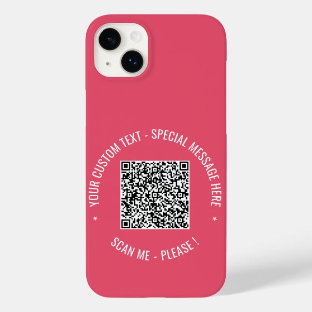 Din QR-Anpassningsbar Text iphone case Välj Färg (Baksida)