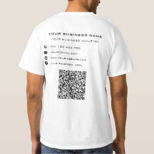 Din QR-Anpassningsbar Text Namn Business T-Shirt