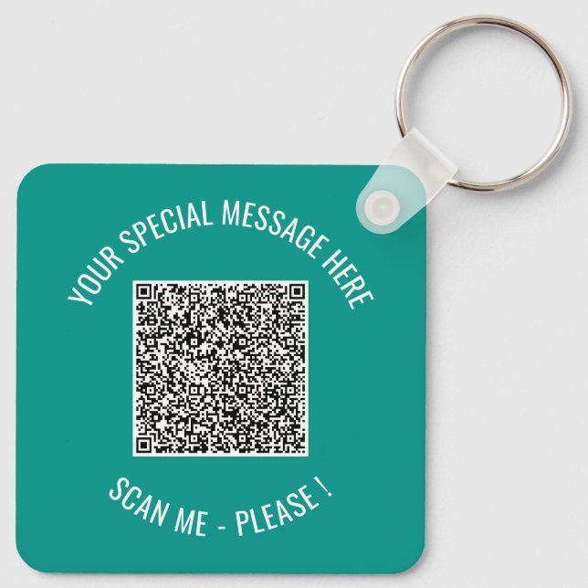 Din QR-Anpassningsbar Text och Färg Gift-nyckelked Nyckelring (Baksida)