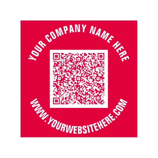 Din QR-Anpassningsbar Text och Färg Modern Frimärk Självfärgande Stämpel (Design)