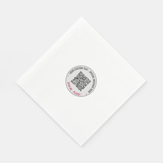 Din QR-Anpassningsbar Text och Färg Party Napkins Pappersservett (Hörn)