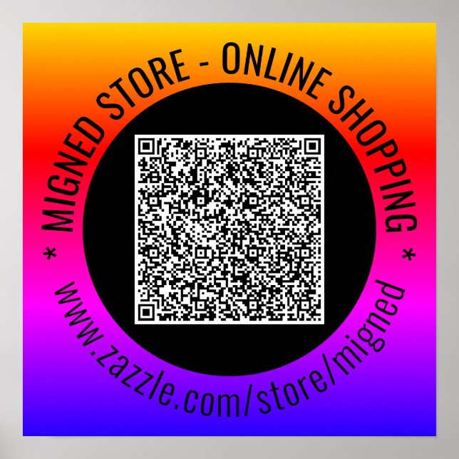 Din QR-kod Affischerexempel med Anpassad Text Poster (Framsidan)