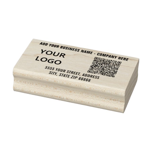 Din QR-kod Anpassad Text Logotyp Adress Gummistämp Stämpel (Stämpel)