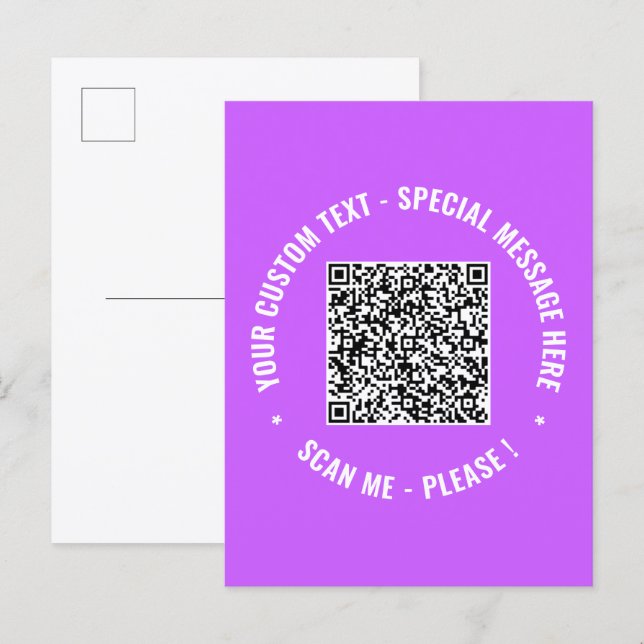 Din QR-kod Anpassad Text Lyckönskningskort Mall Vykort (Fram/baksida)