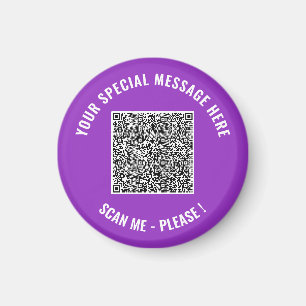 Din QR-kod Anpassad text och färg Magnetmall Magnet